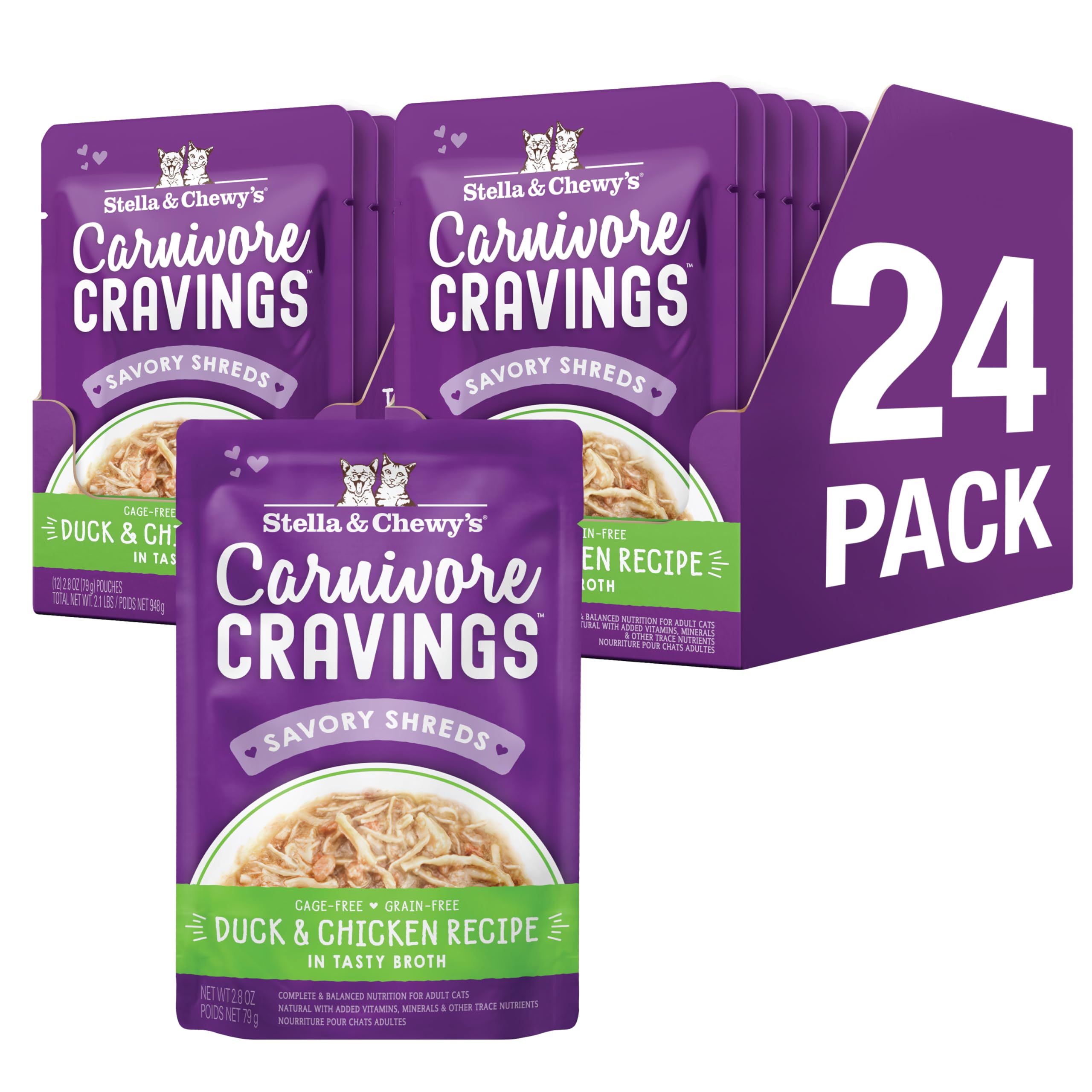 Stella & Chewy's Carnivore Cravings duck-chicken pouch with convenient portions for picky eaters