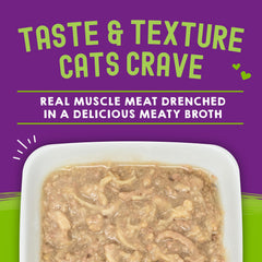 Stella & Chewy's Carnivore Cravings meat-chunks-in-broth showing flavorful texture for cats