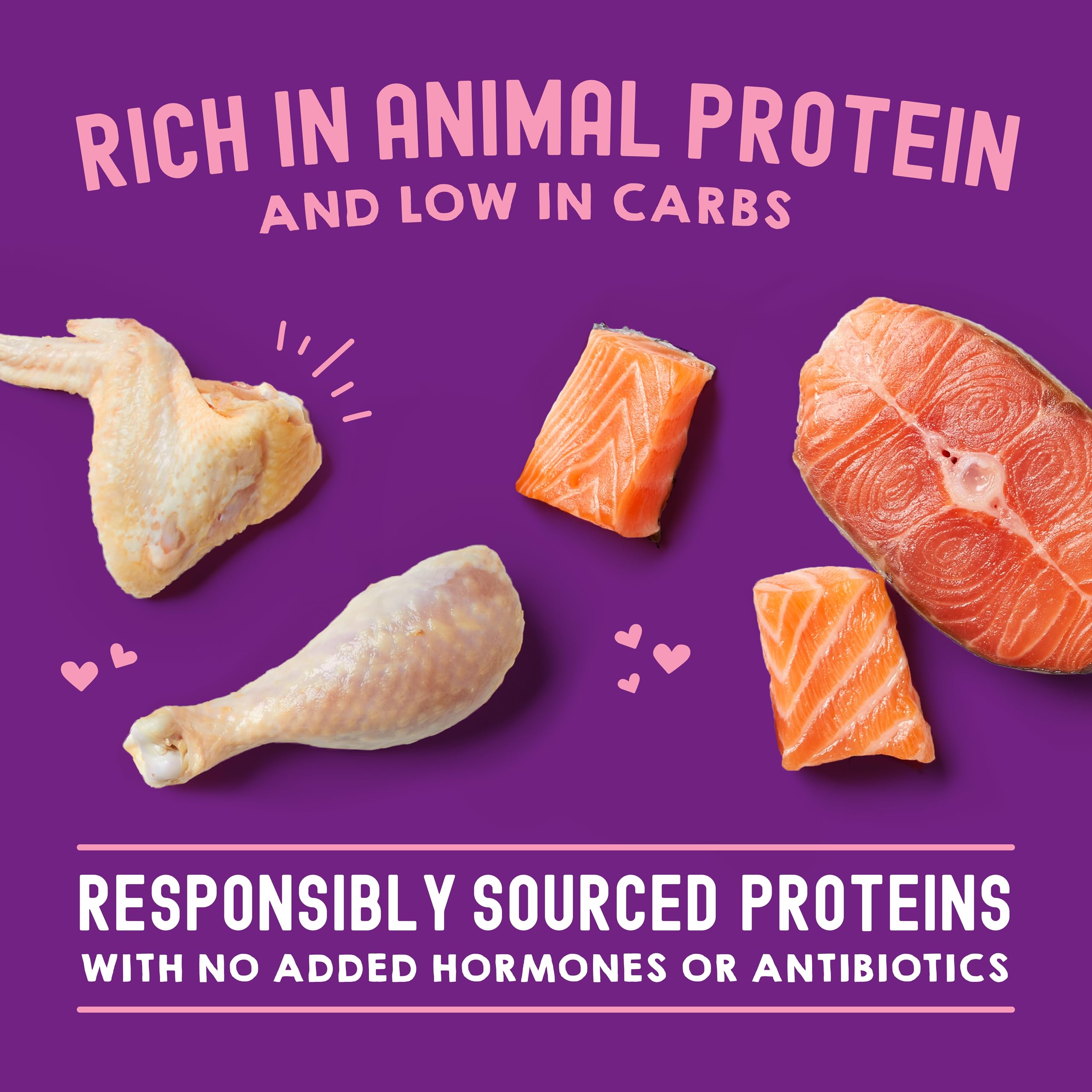 Stella & Chewy's Carnivore Cravings omega-3 rich salmon boosts taste and aroma.