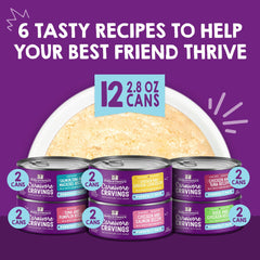 Six-flavor variety pack invites picky cats to discover favorites at mealtime.