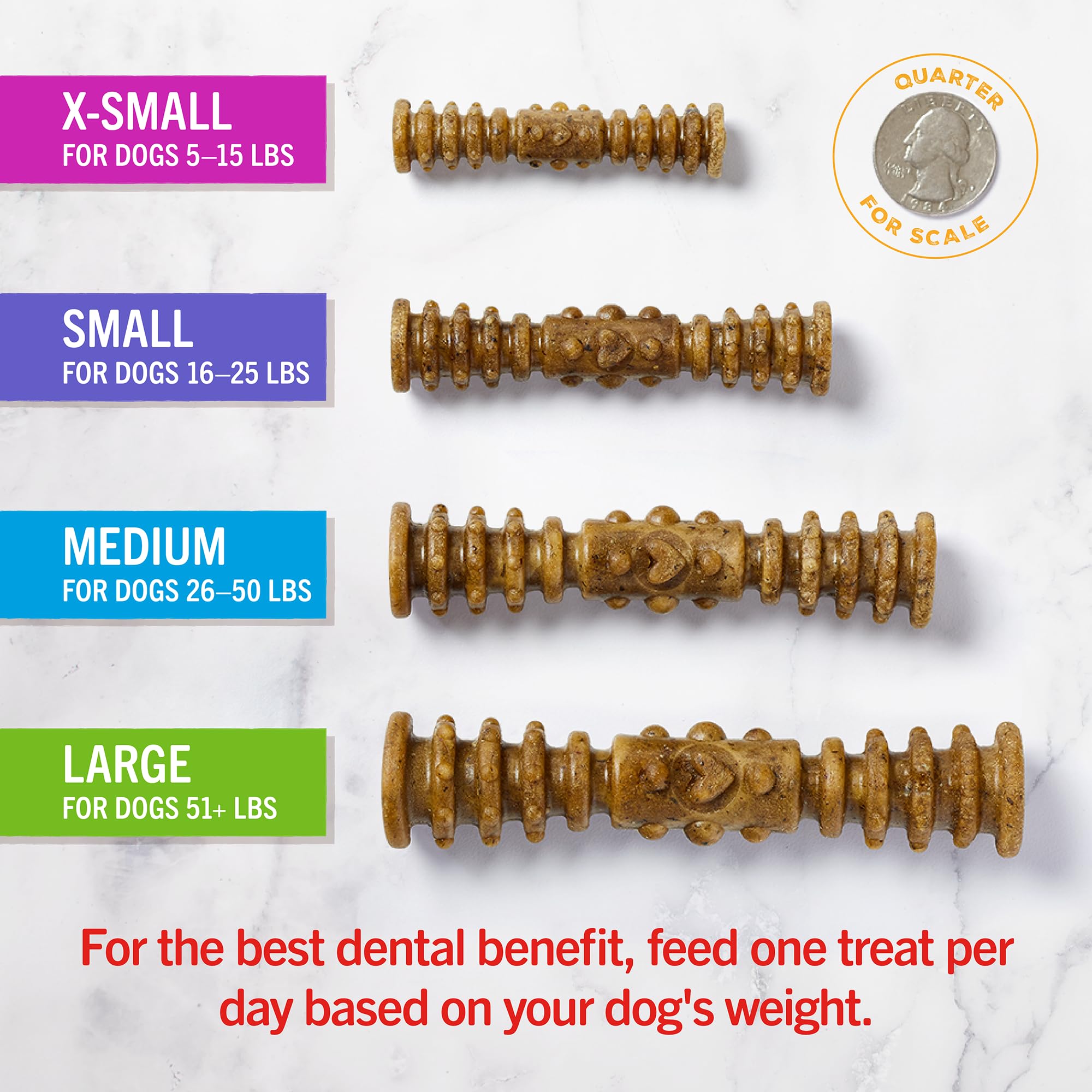 Stella & Chewy's Dental Delights extra small size for tiny dogs.