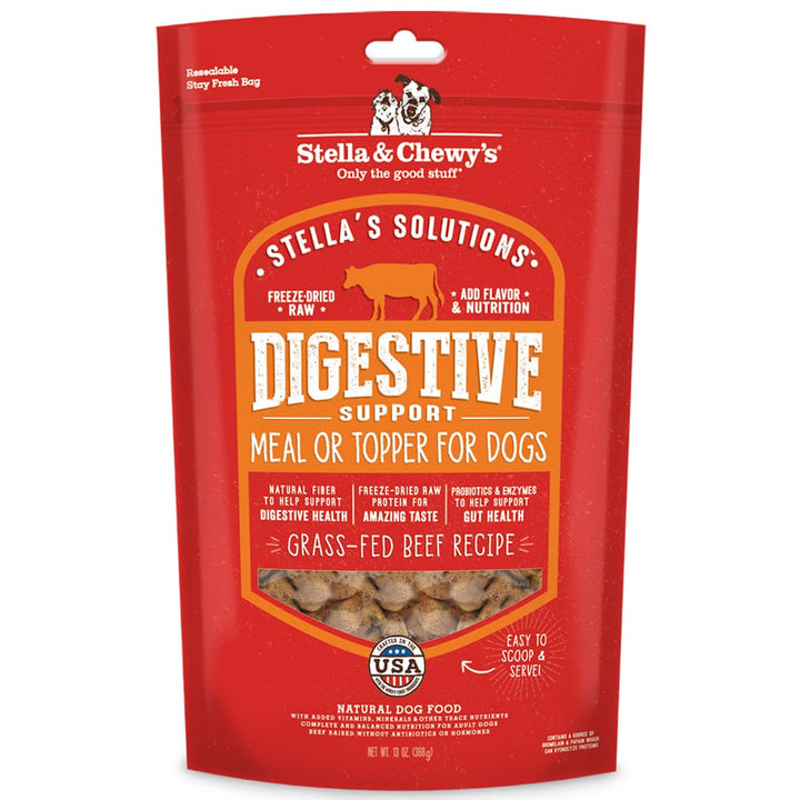 Stella & Chewy's digestive-boost beef dinner morsels in a bowl for a complete meal