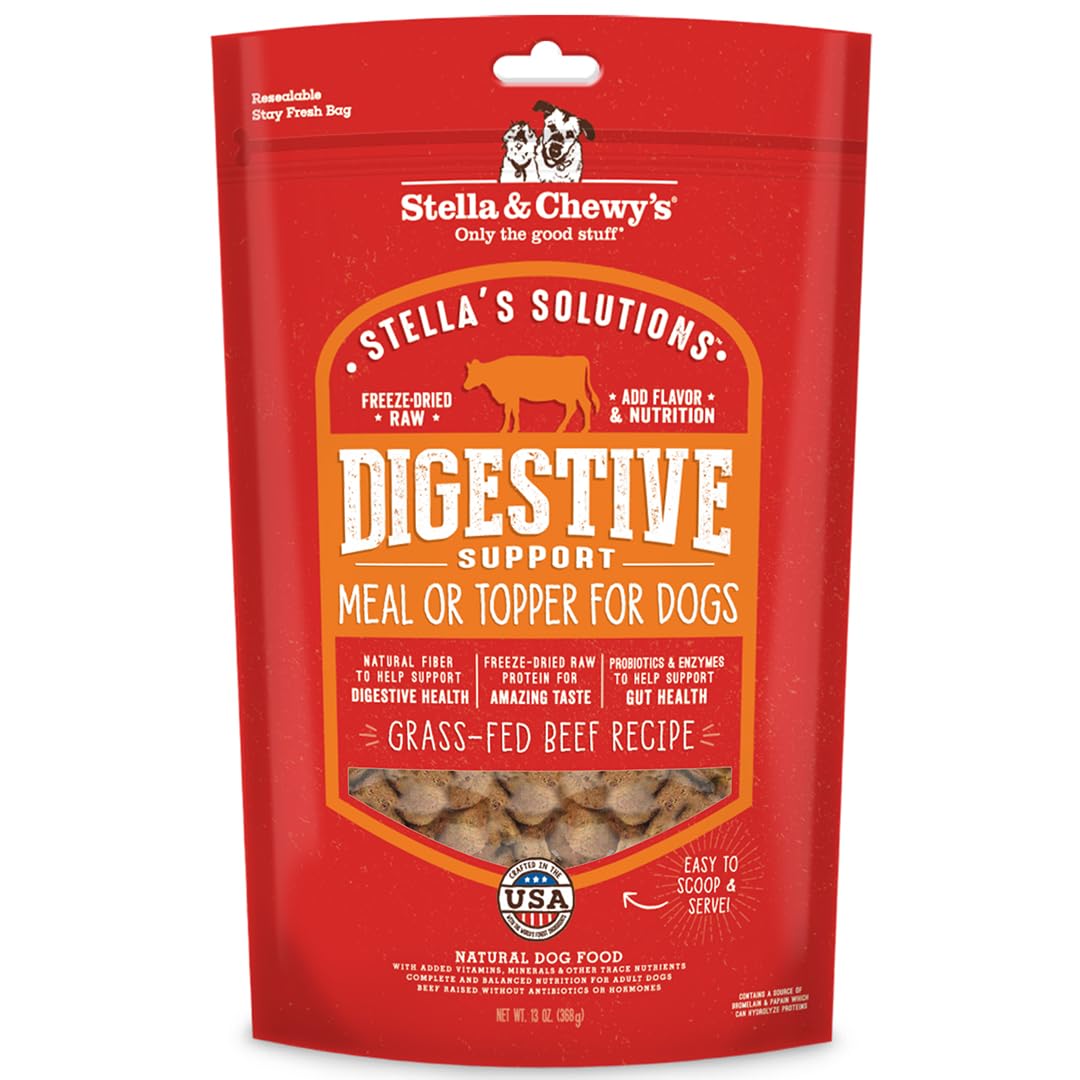 Stella & Chewy's digestive-boost beef dinner morsels in a bowl for a complete meal