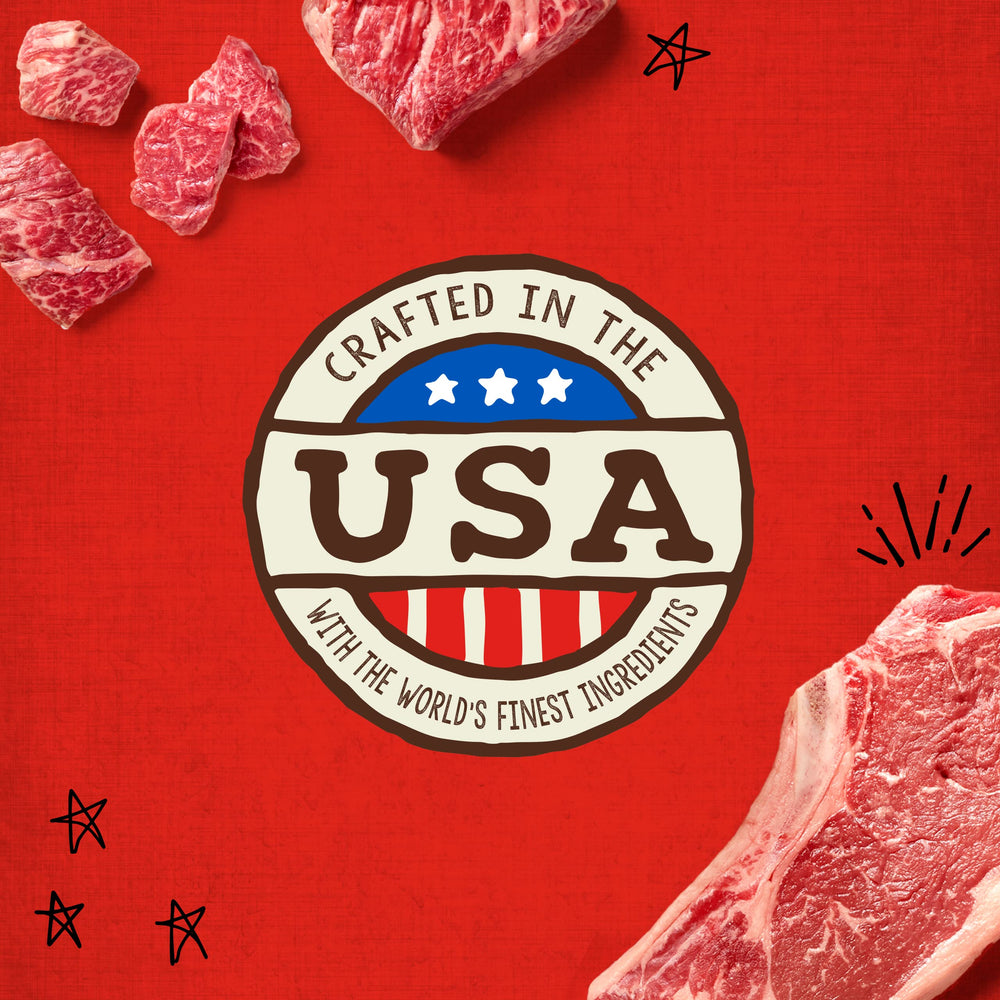 Package info highlights 98% grass-fed beef in Stella & Chewy's Carnivore Crunch.
