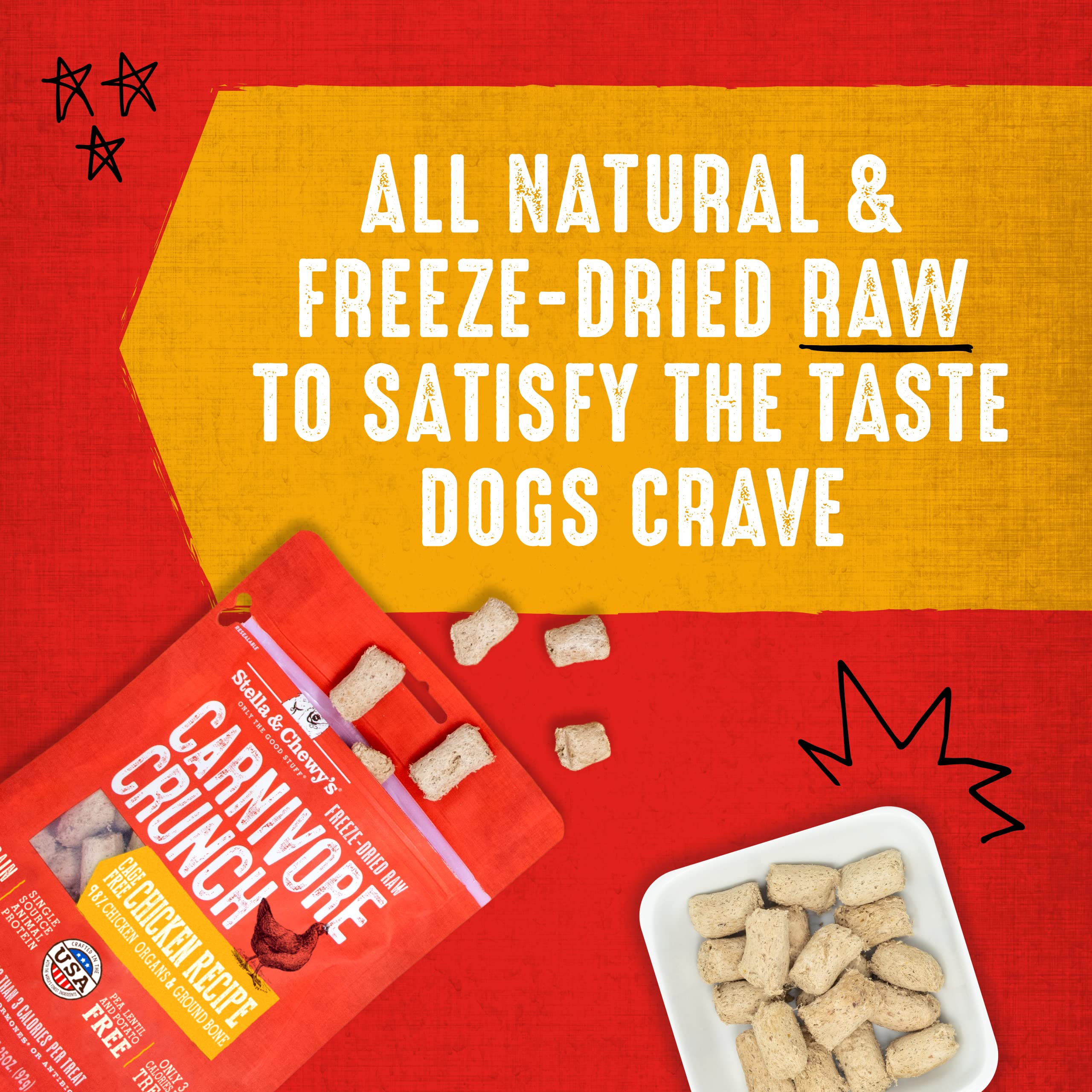 Stella & Chewy's Carnivore Crunch senior-friendly bites with soft texture.