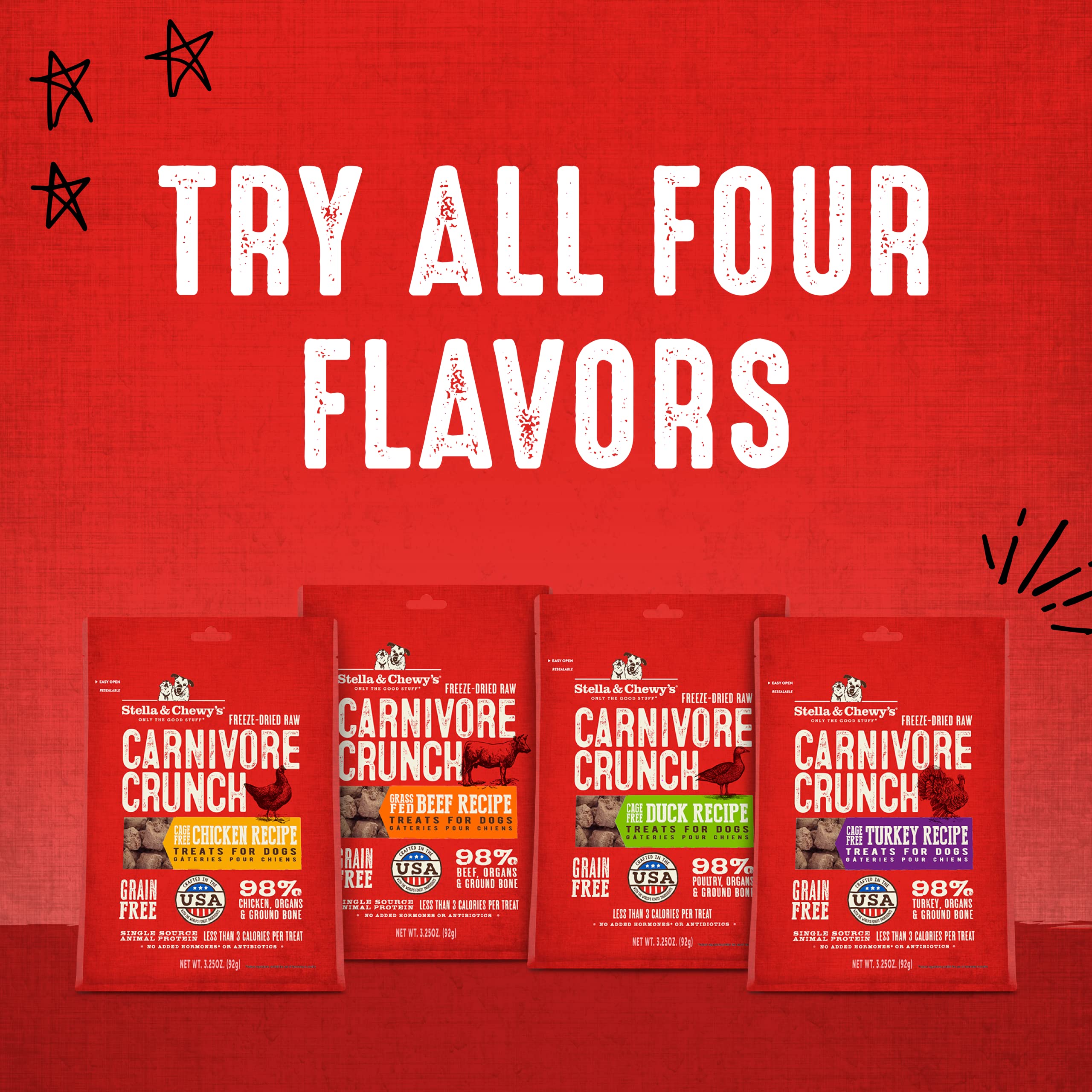 Crumble-ready bites from Stella & Chewy's Carnivore Crunch for toppers.