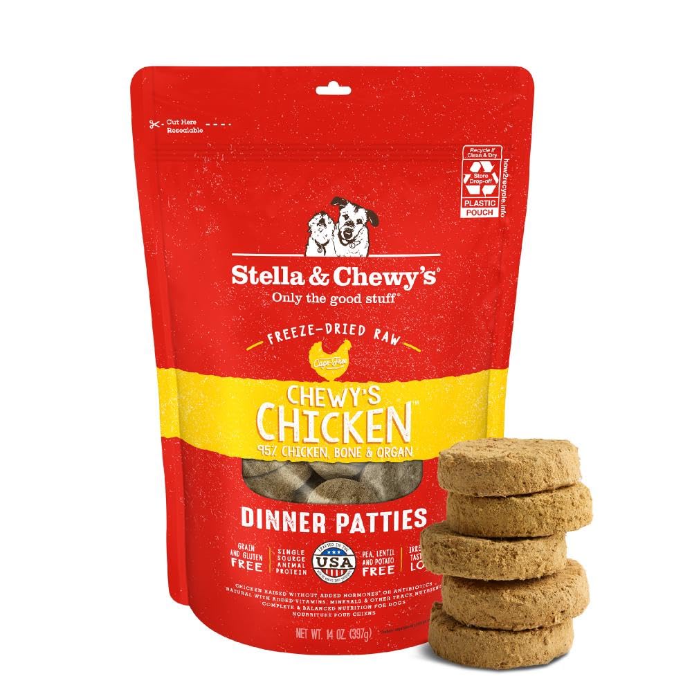 Stella and Chewy's freeze-dried patties pack shot for picky eaters.