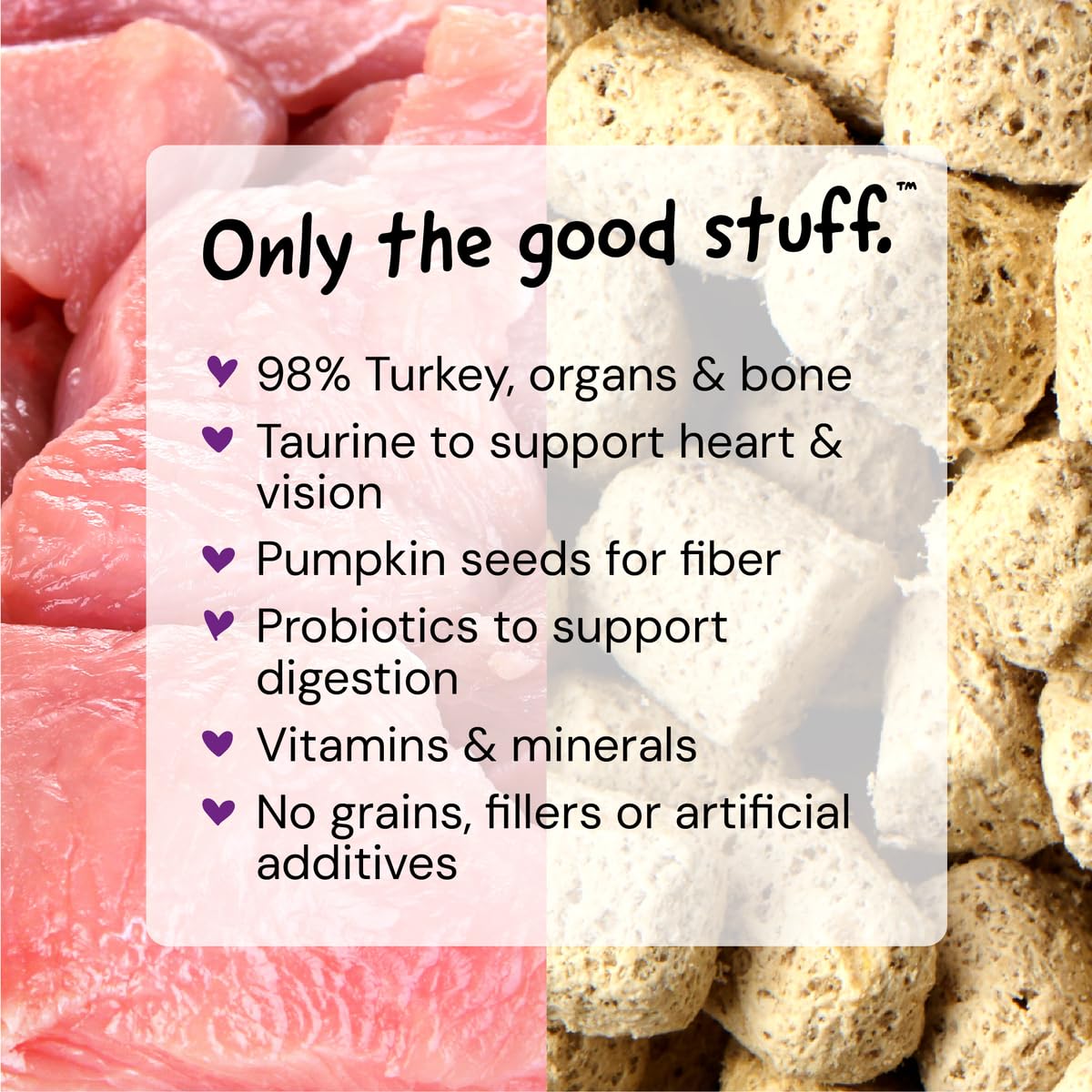 Stella & Chewy's turkey morsels close-up shows crunchy texture and natural color.