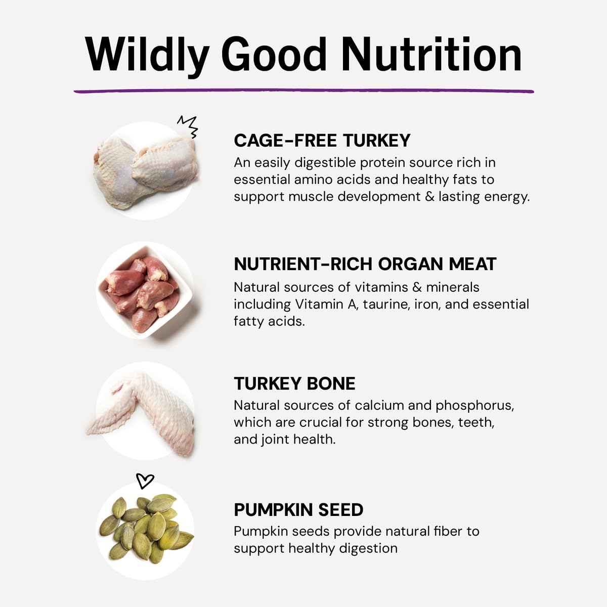 Morsels with organs deliver natural texture and satisfaction.
