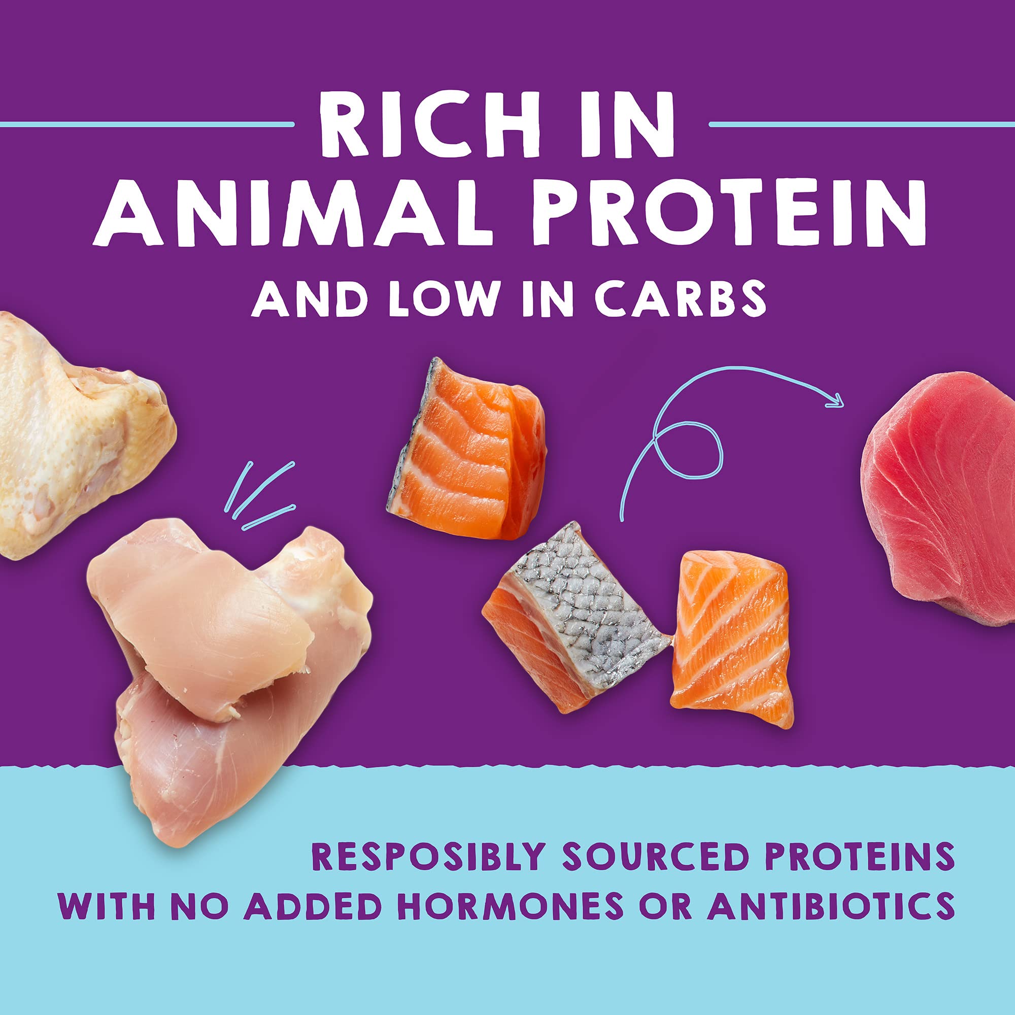 Stella & Chewy's grain-free formula uses cage-free poultry and wild-caught fish.