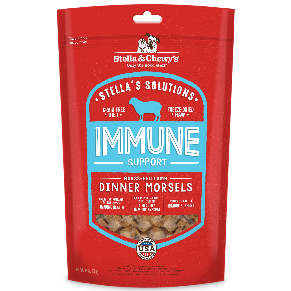 Stella & Chewy's immune-support lamb bag ready for daily meals.
