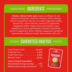 Individually sealed Stella & Chewy's Shredrs pouches preserve freshness on the go.