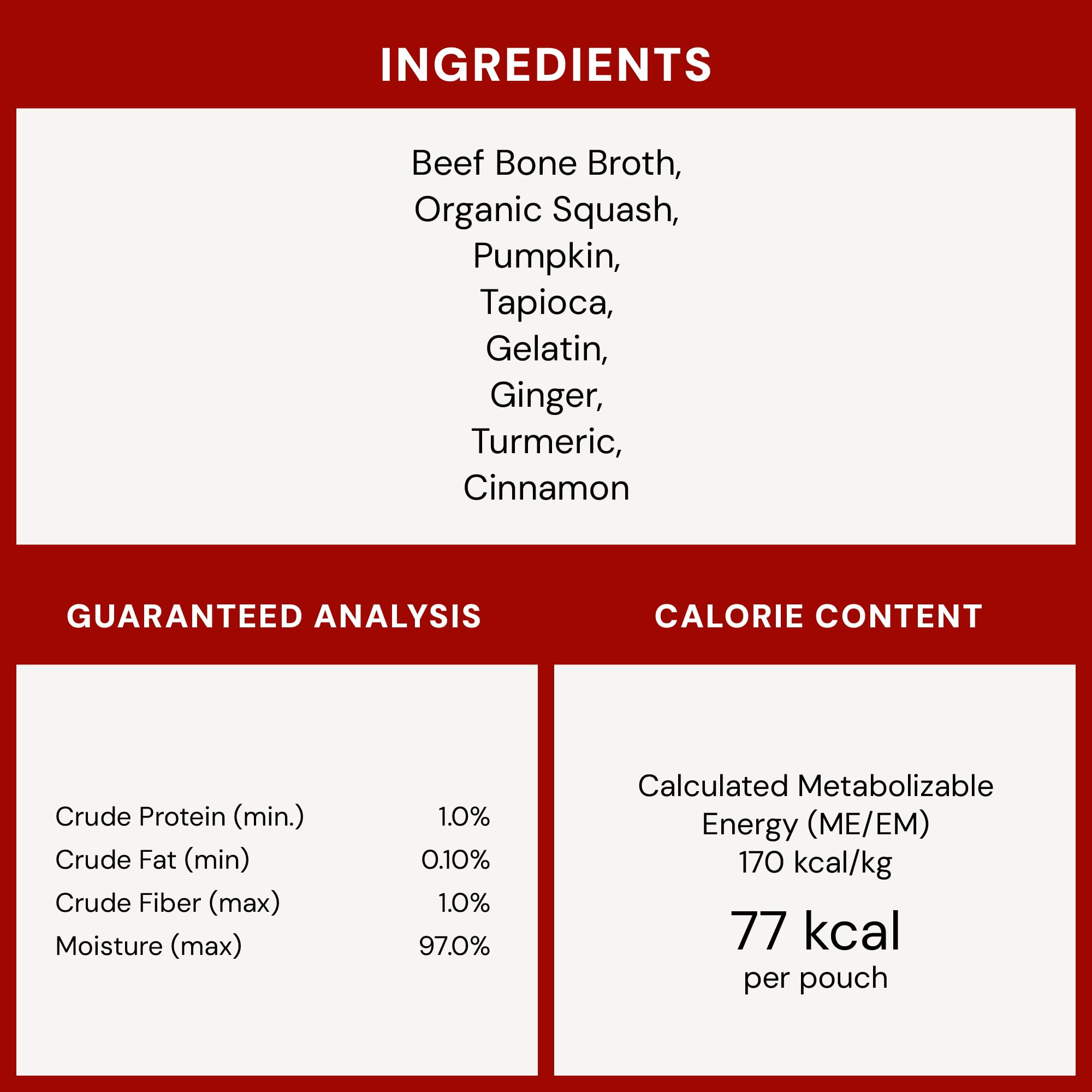 Stella & Chewy's ingredient label highlights beef bone sources used.