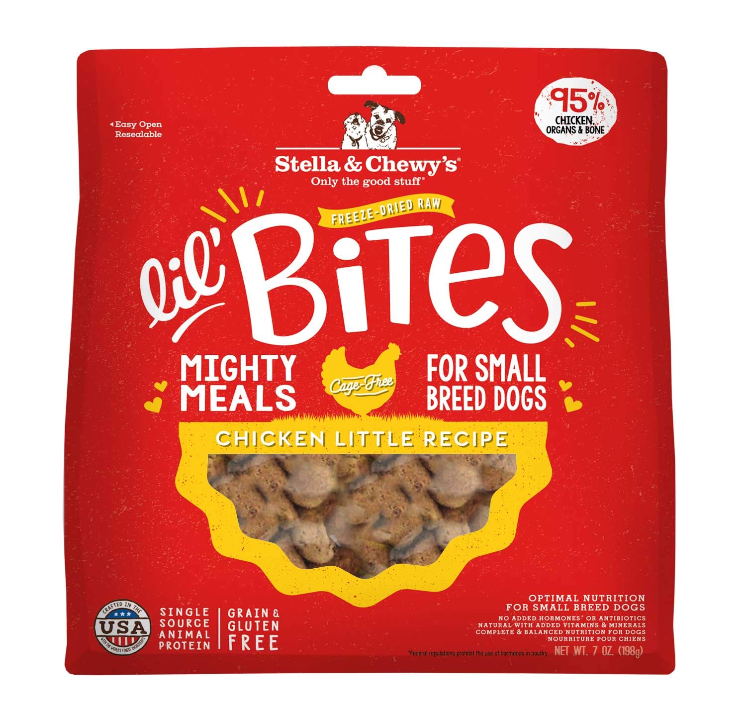 Stella & Chewy's Lil' Bites chicken morsels close-up for small dogs