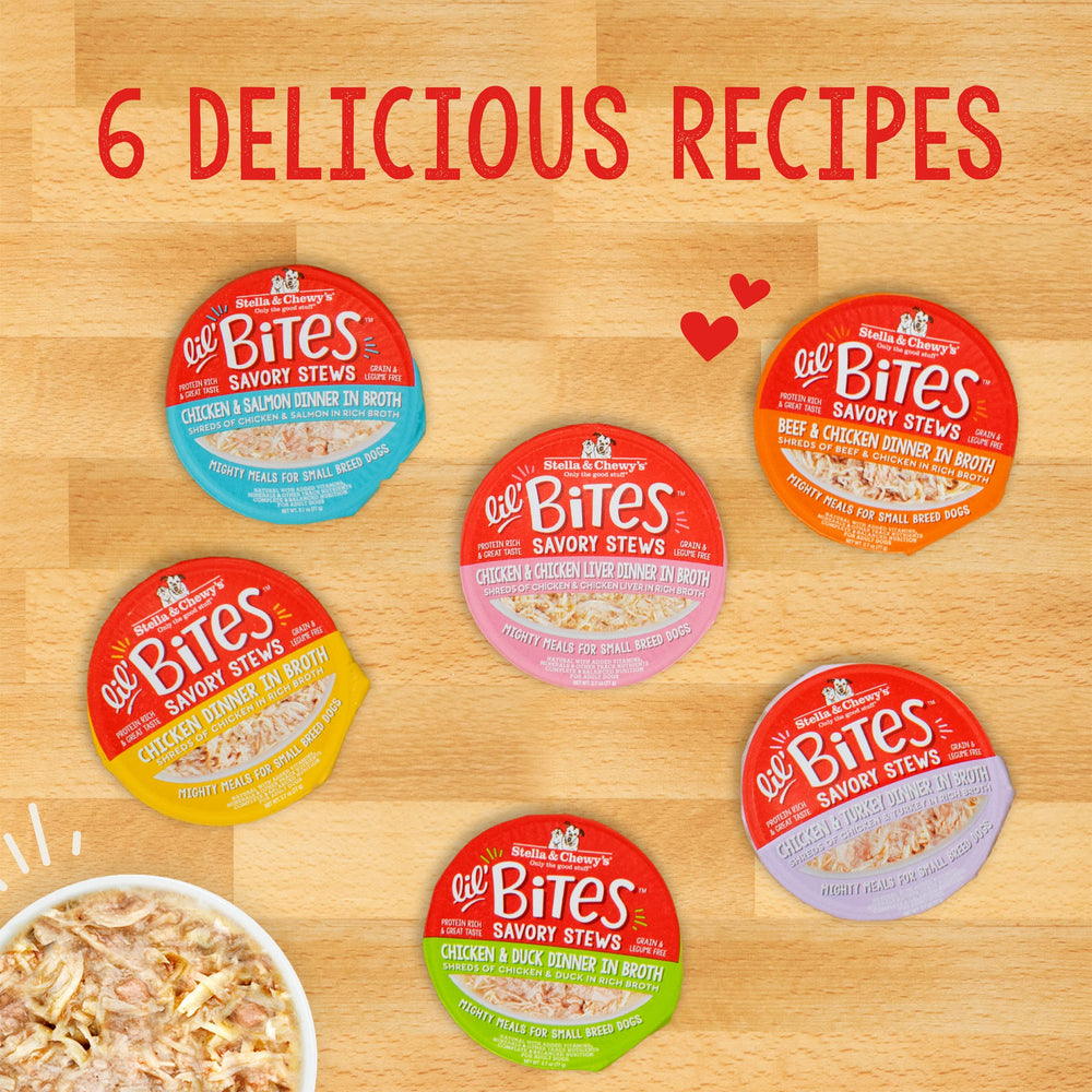 Stella & Chewy's Lil’ Bites recyclable cups highlight eco-friendly packaging and convenience.