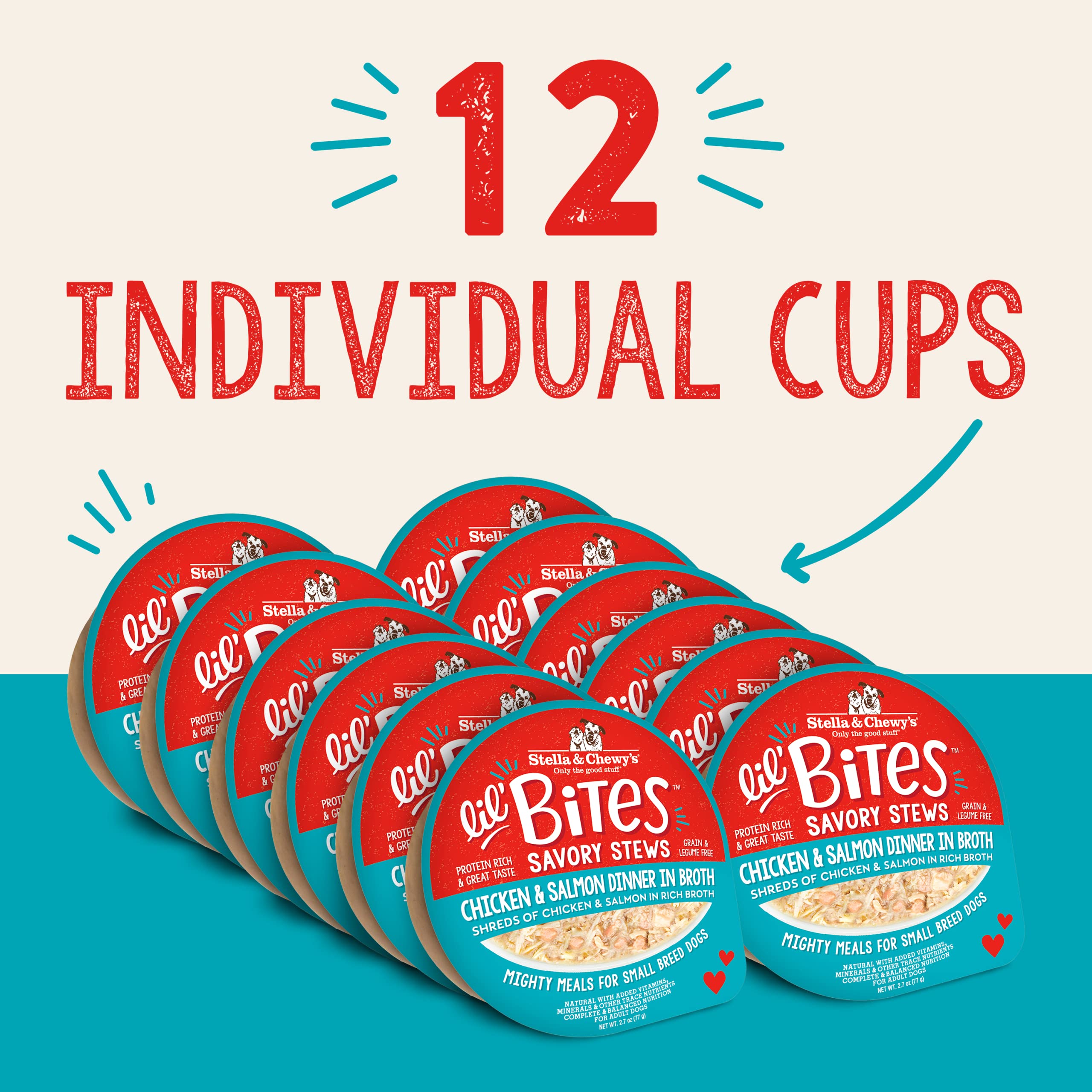 Stella & Chewy's Lil Bites Stew serving in a cup for easy portion control.