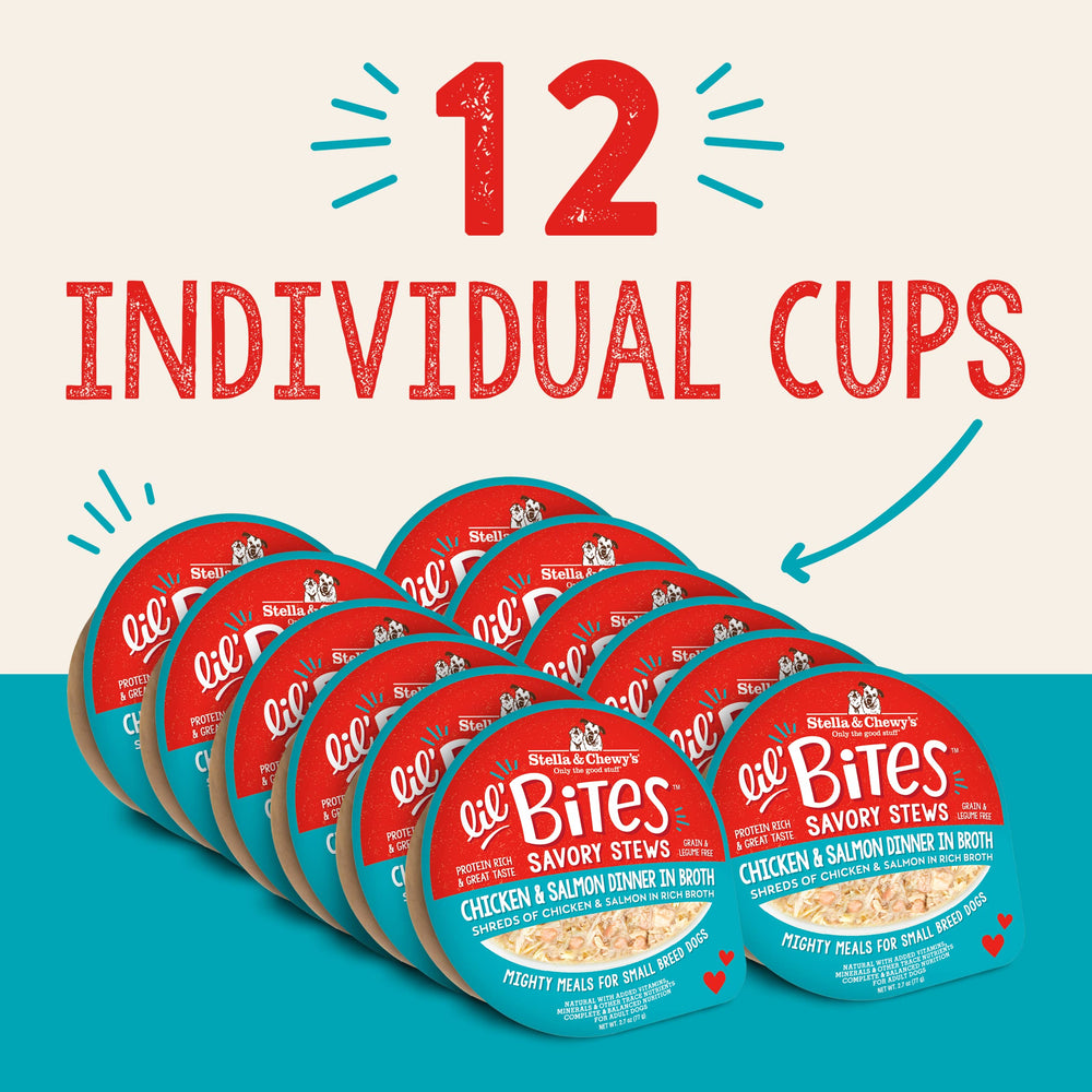 Stella & Chewy's Lil Bites Stew serving in a cup for easy portion control.