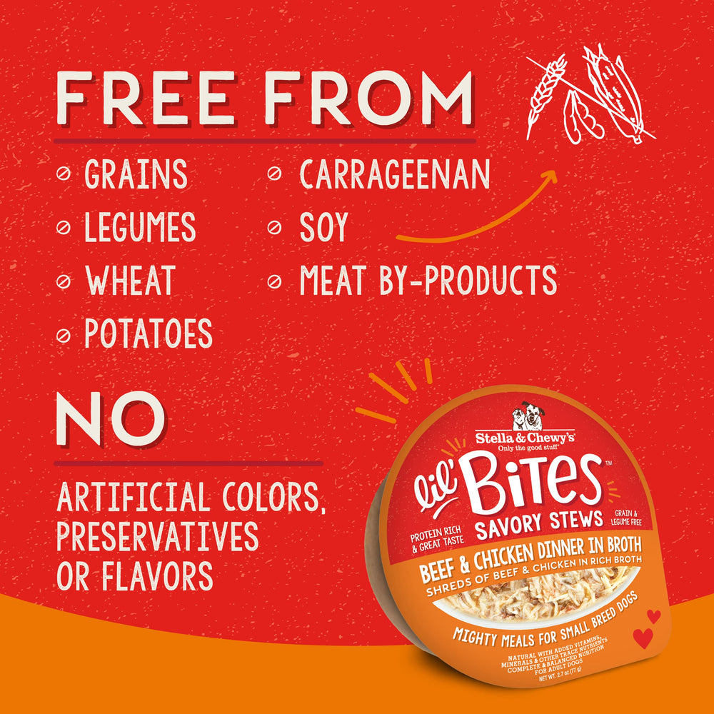 Taurine added in Lil Bites for heart health support in small breeds.
