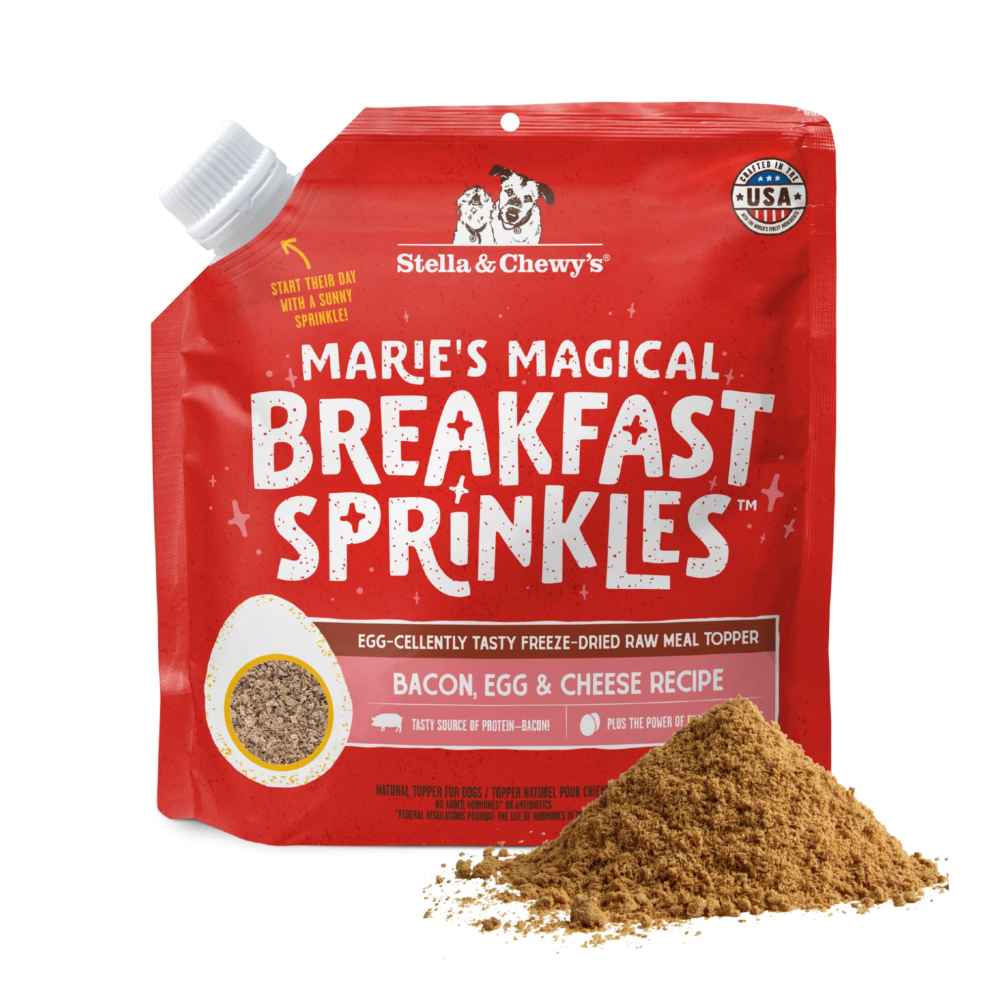 Stella & Chewy's Marie's Breakfast Sprinkles bacon topping adds flavor to meals.