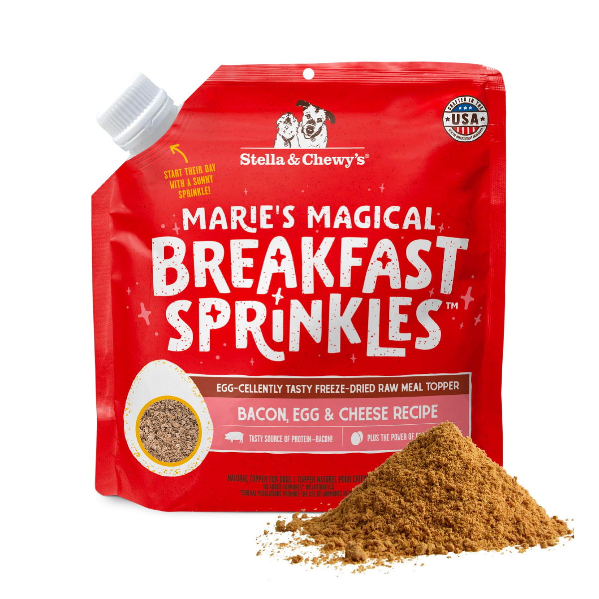 Stella & Chewy's Marie's Breakfast Sprinkles bacon topping adds flavor to meals.