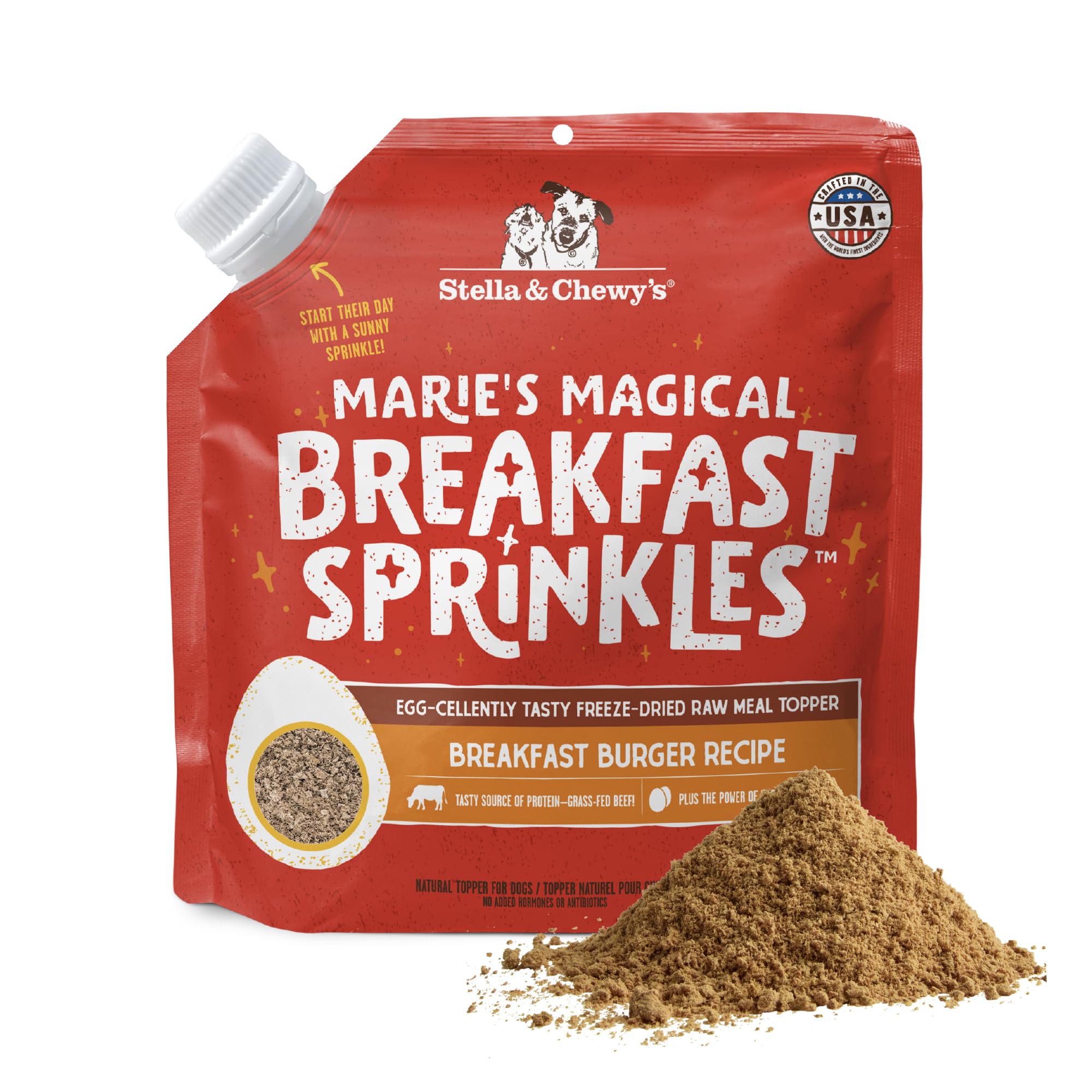 Stella & Chewy's Marie's Breakfast Sprinkles bottle pour for easy topping at breakfast