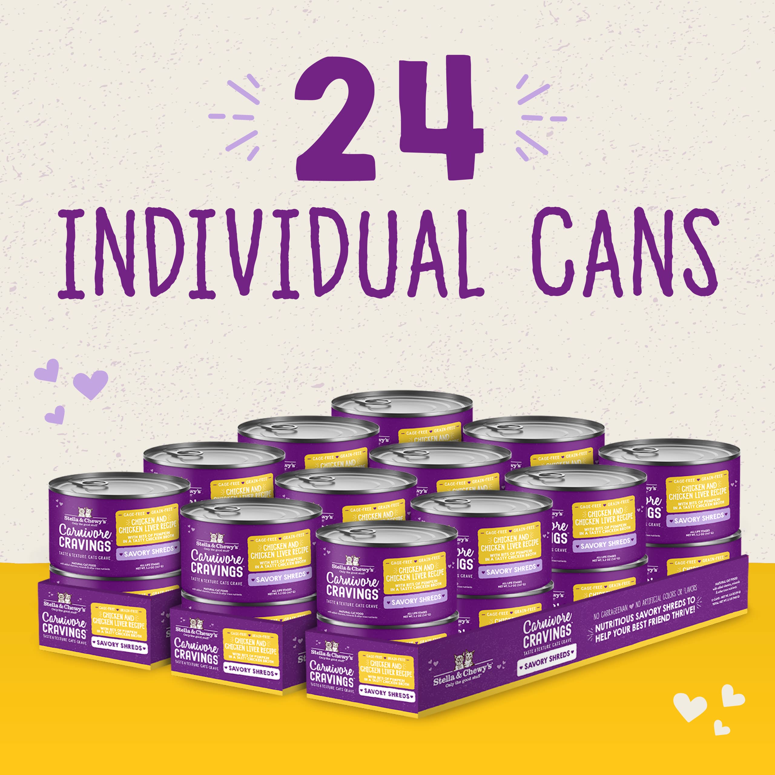 Stella & Chewy's grain-free formula avoids grains and fillers.