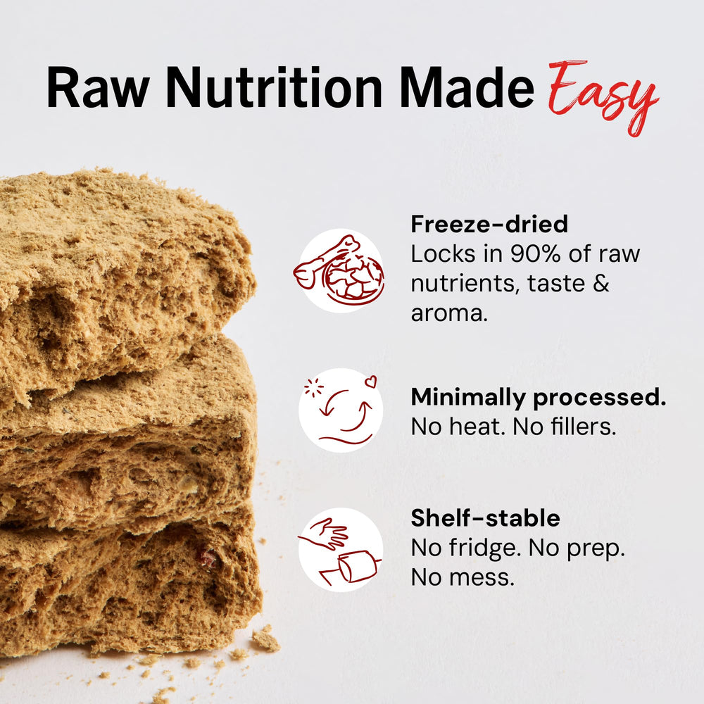 Patty mix of organs and bone inside Stella & Chewy's Surf-N-Turf formula.