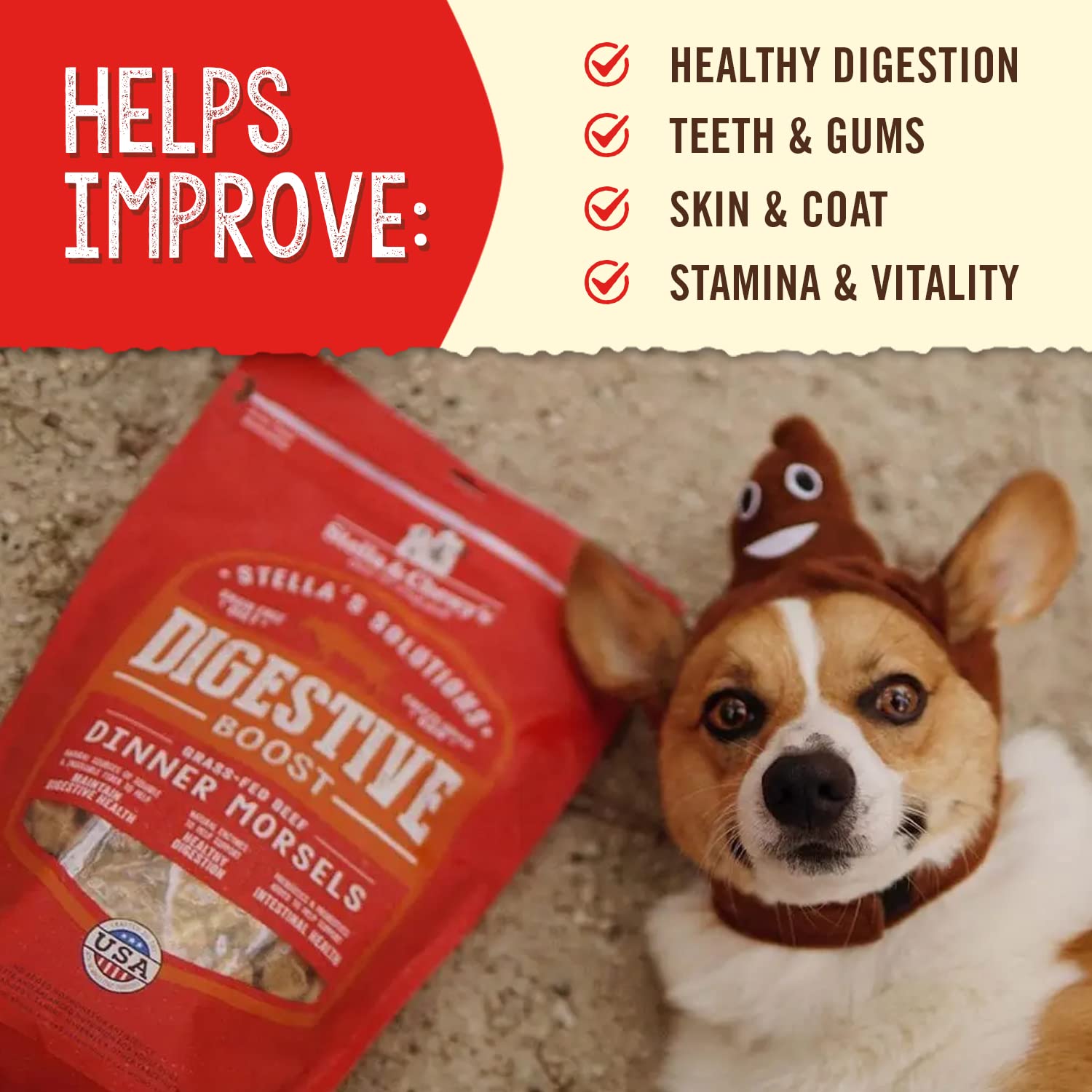 Stella & Chewy's organic pumpkin and greens close-up supporting gentle digestion