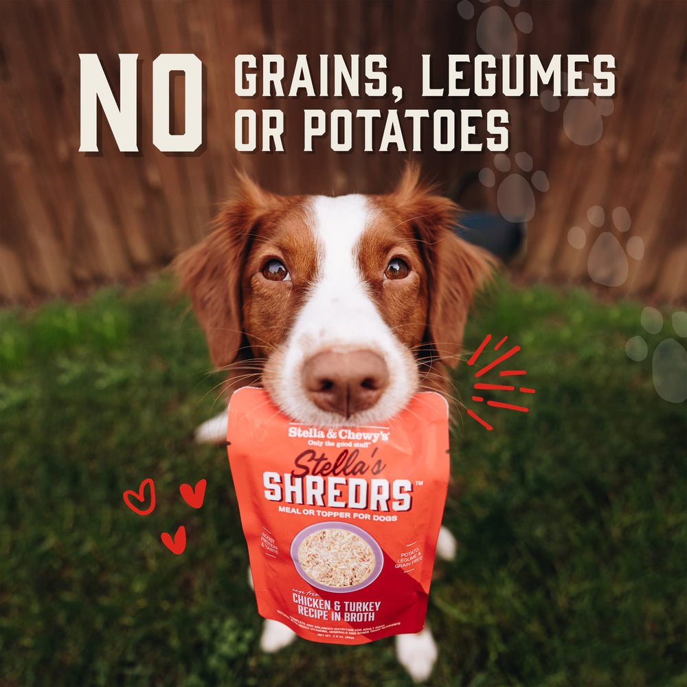Picky eaters enjoy Stella & Chewy's Shredrs for rich, comforting taste.