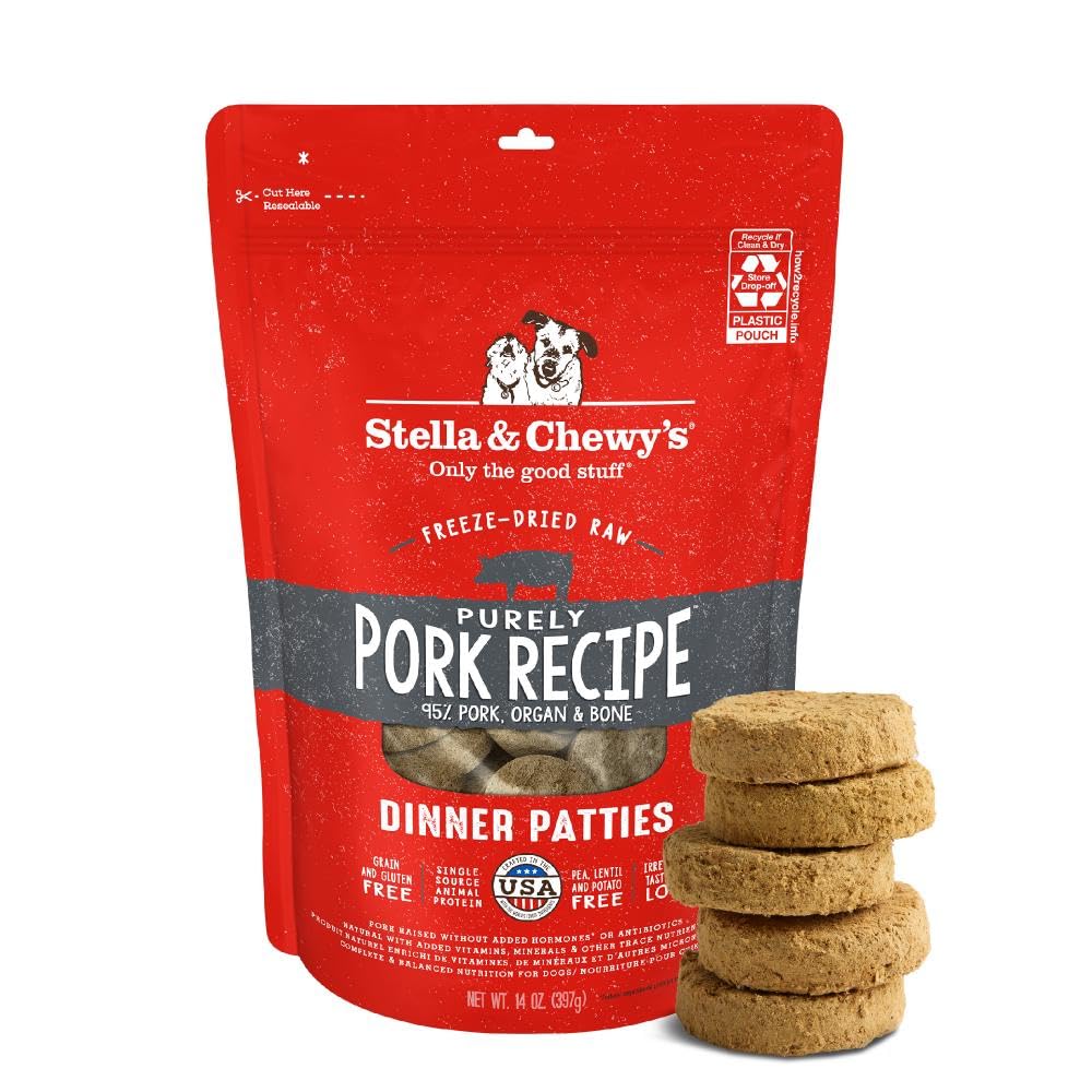 Stella & Chewy's Purely Pork dinner patties served as a complete meal for picky eaters.