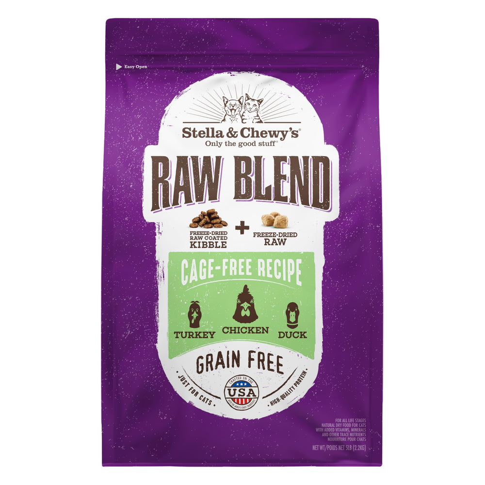 Stella & Chewy's Raw Blend Poultry Kibble in a bowl offers balanced flavor