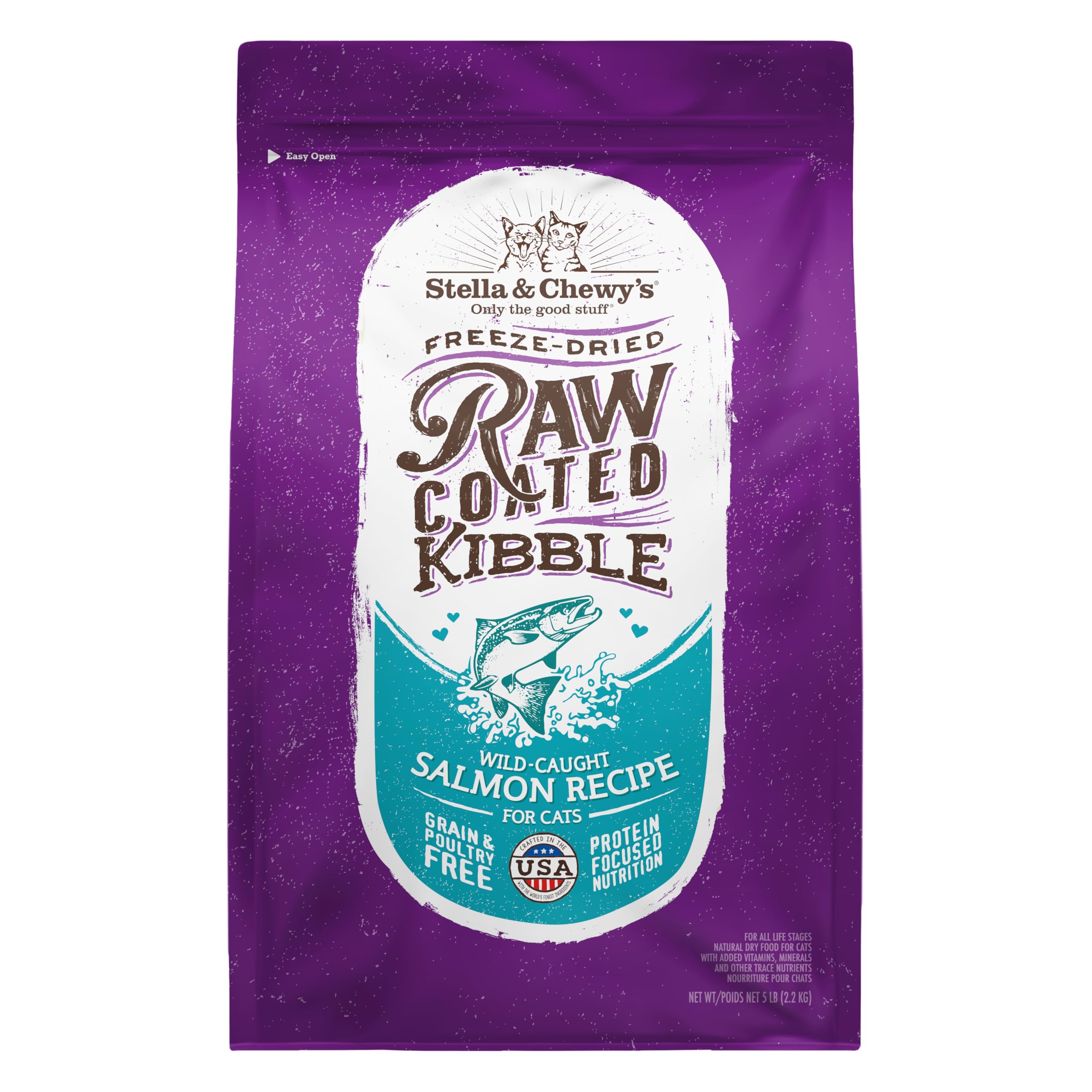 Stella & Chewy's raw-coated kibble bowl closeup showing flavor appeal for picky eaters.
