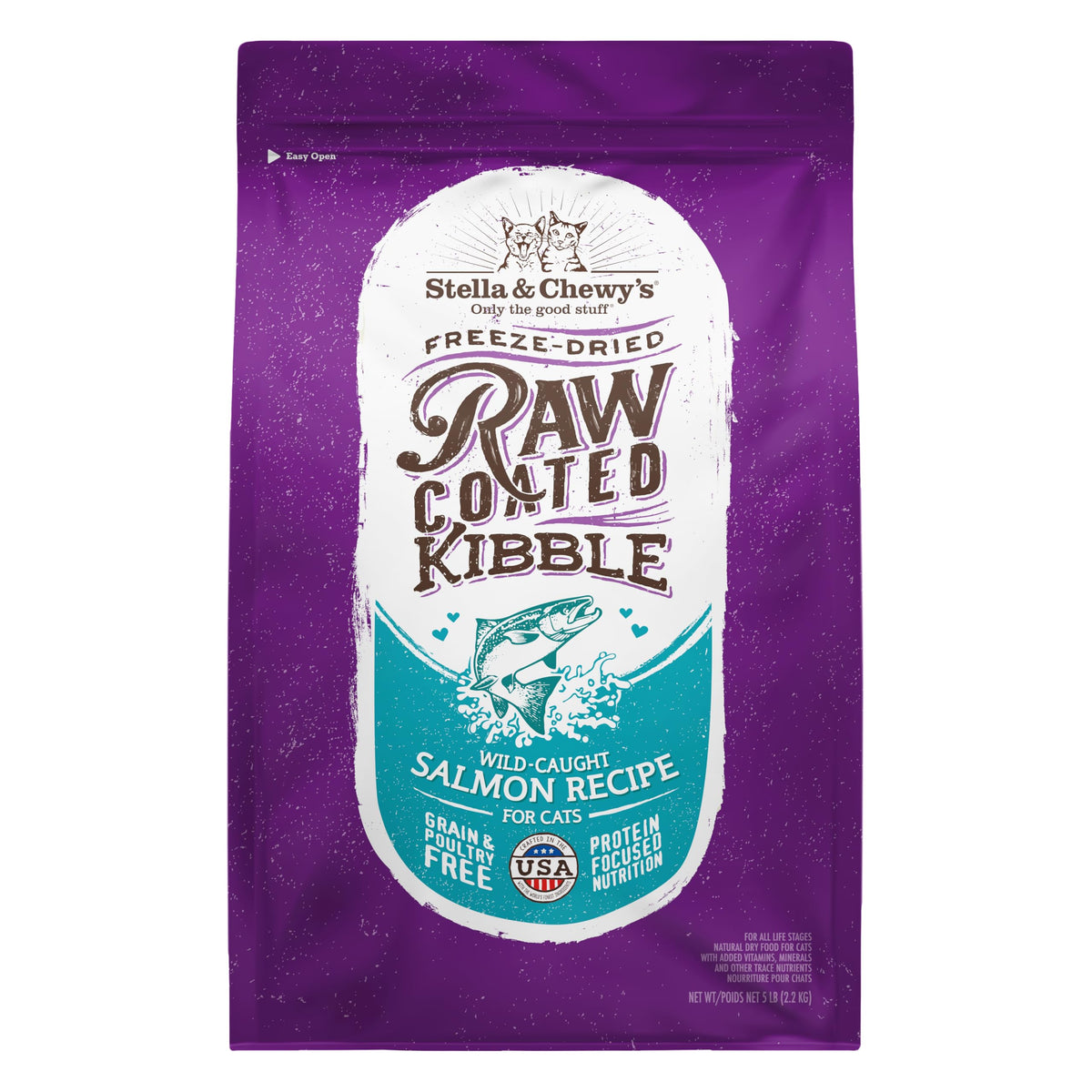 Stella & Chewy's raw-coated kibble bowl closeup showing flavor appeal for picky eaters.