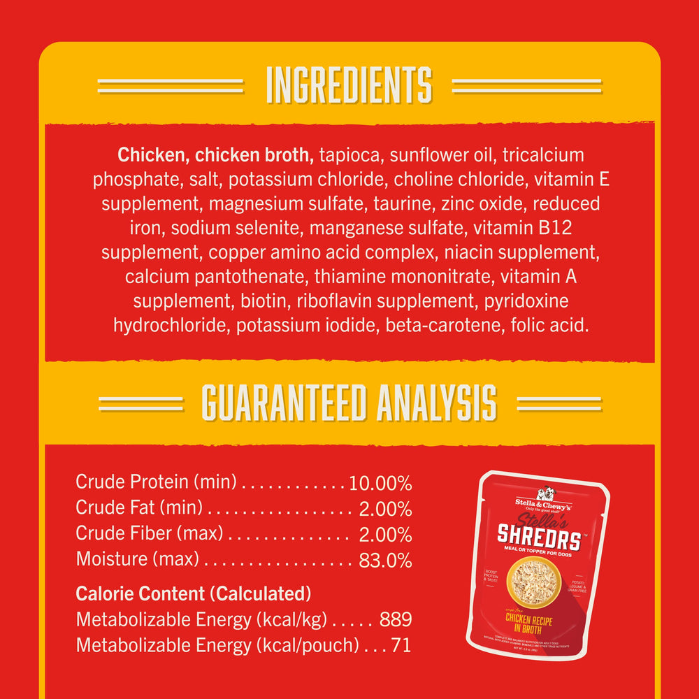 Shredrs poured over kibble demonstrates versatile serving options.