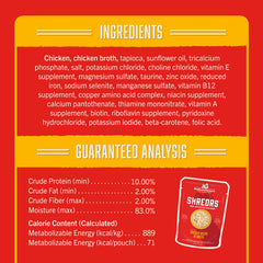 Shredrs poured over kibble demonstrates versatile serving options.