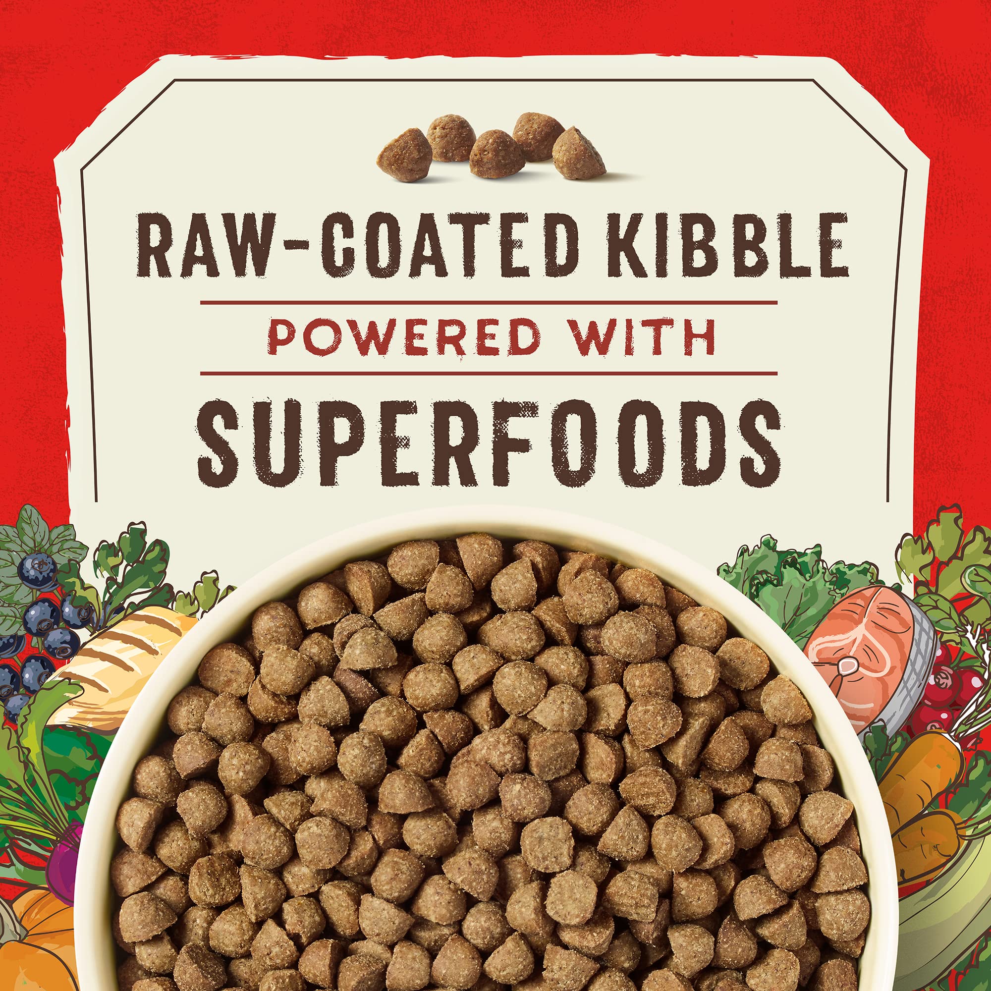 Puppy mealtime with SuperBlends kibble in a serving bowl.