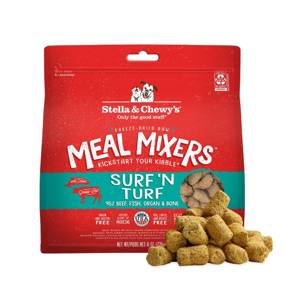 Stella & Chewy's Surf & Turf topper crumbles entice picky eaters during meals