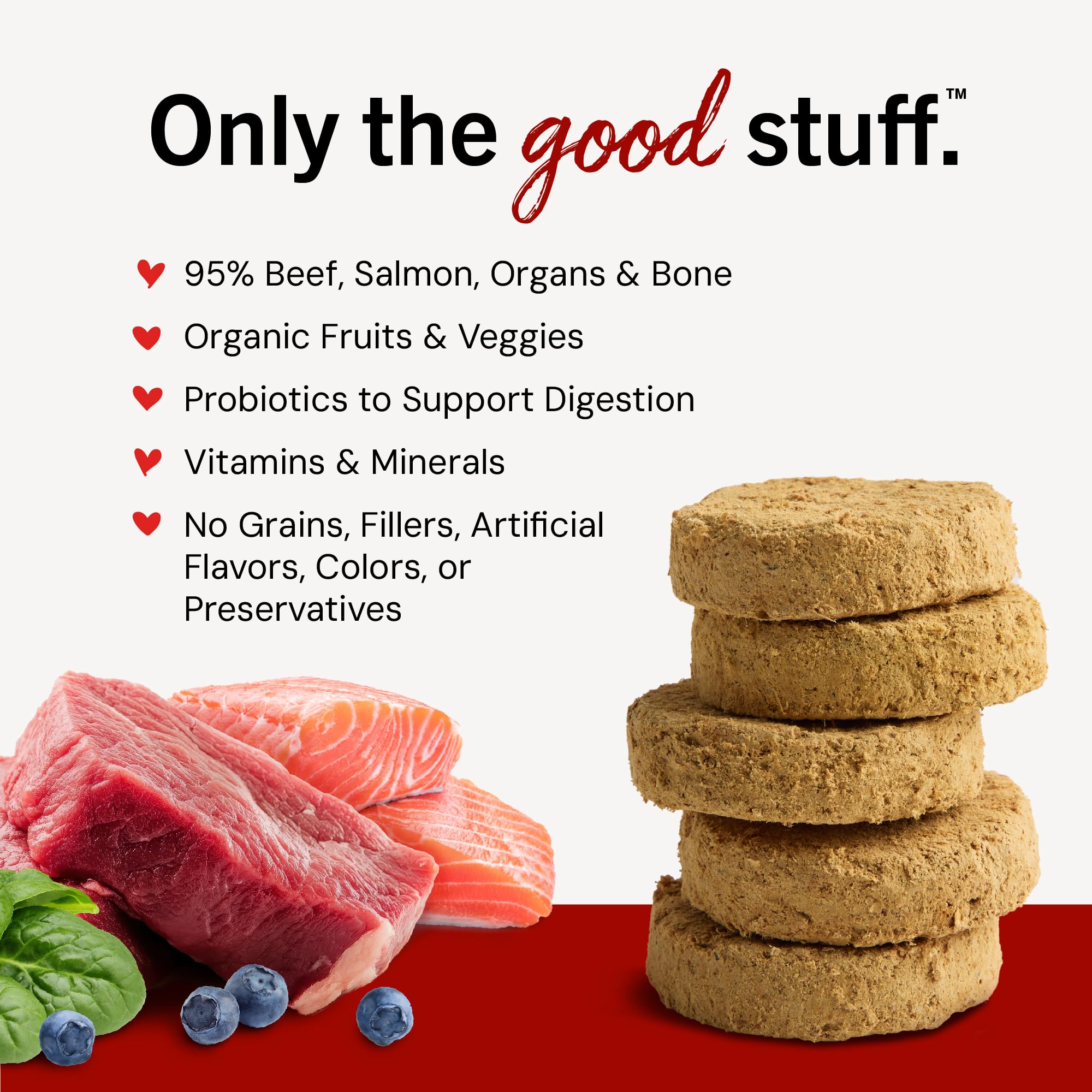 Stella & Chewy's whole-prey ingredients showcase meat, organs, and bone.