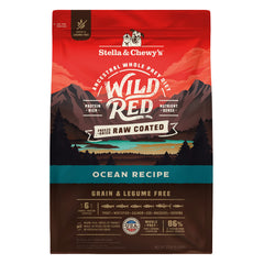 Stella & Chewy's Wild Red Ocean Recipe bag front, grain-free high-protein dog food.