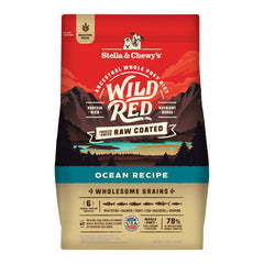 Stella & Chewy's Wild Red Ocean Recipe packaging shows protein-rich dog meals.