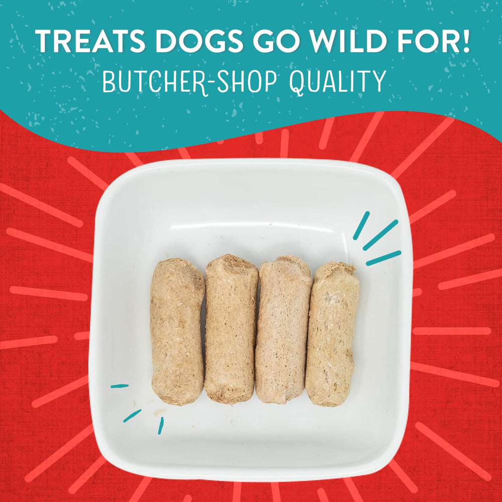 Closeup of Wild Weenies morsels showing rich meat texture for high-protein rewards.