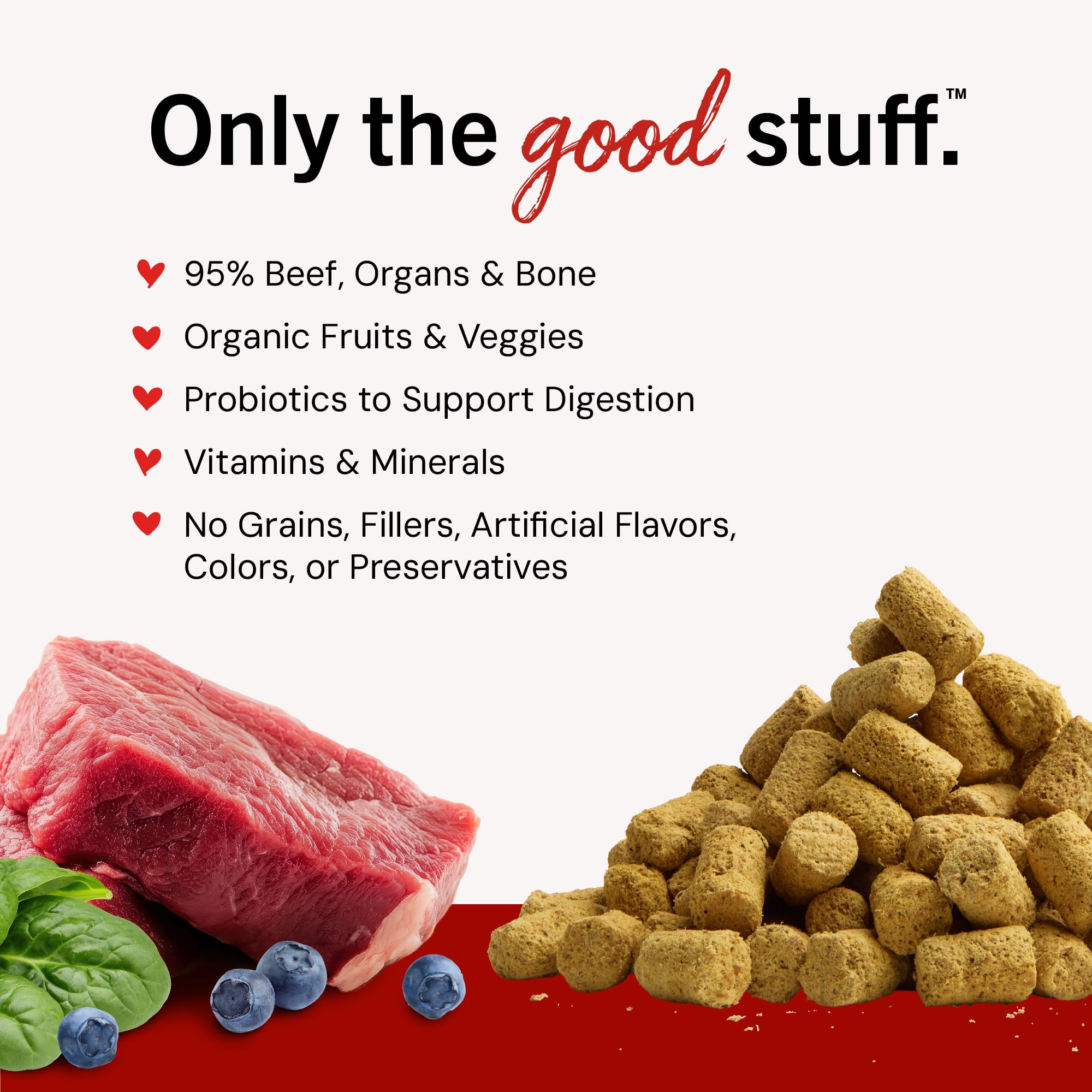 Stella & Chewy's 95% grass-fed beef with organs image signals premium quality.