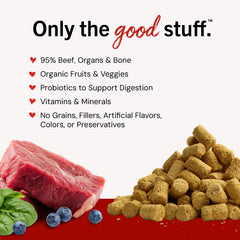 Stella & Chewy's 95% grass-fed beef with organs image signals premium quality.