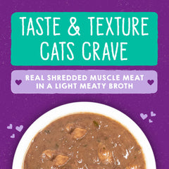 Stella & Chewy's Tuna-Salmon blend in broth enhances palatability.