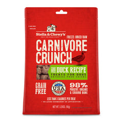 Stella & Chewy's freeze-dried duck treat front view, shelf-stable and flavorful for training.