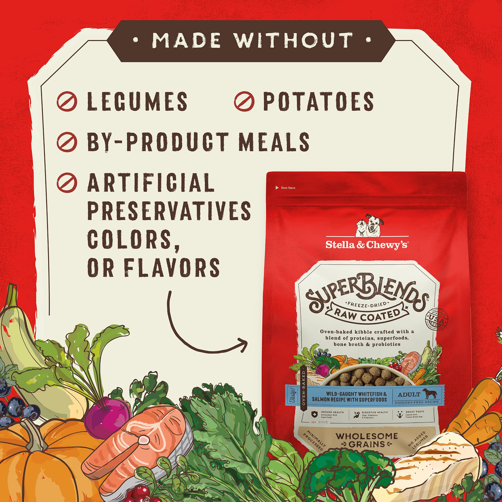 Stella & Chewy's 21-pound bag offers convenient, long-lasting dog nutrition.