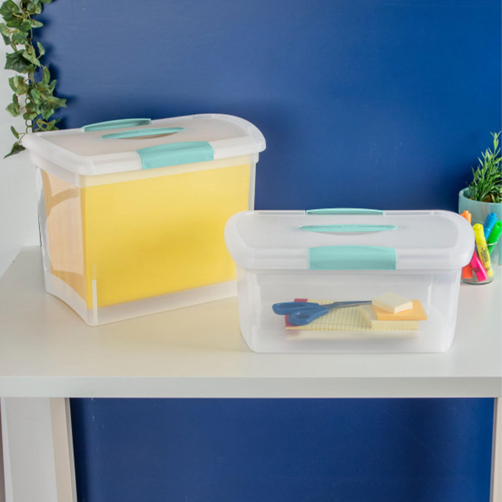 Sterilite ShowOffs accepts letter sized folders for organized paperwork.