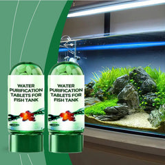 Steriqotu tablets in hand demonstrate easy dosing for clear, healthy fish tanks.