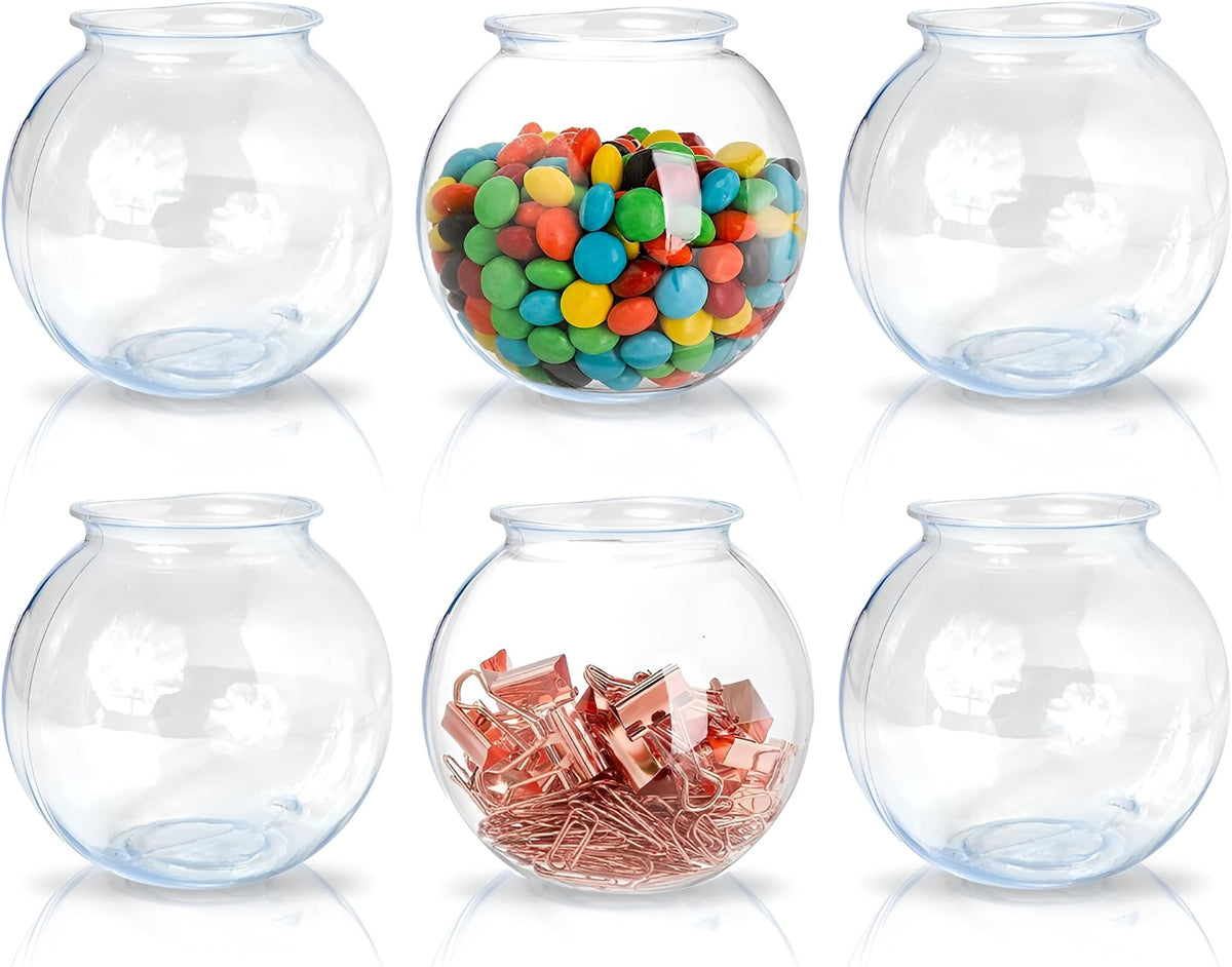 Sterline 6-pack 16oz clear fish bowl for centerpieces and displays.