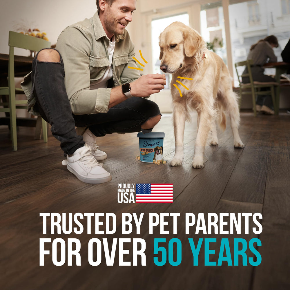 Stewart salmon treats labeled grain-free and gluten-free for sensitive diets